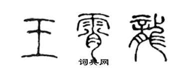 陳聲遠王霄龍篆書個性簽名怎么寫