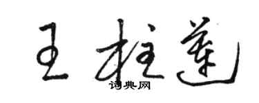 駱恆光王柱蓮草書個性簽名怎么寫