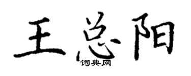 丁謙王總陽楷書個性簽名怎么寫