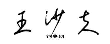 梁錦英王沙夫草書個性簽名怎么寫