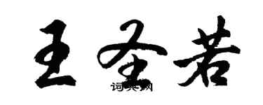 胡問遂王聖若行書個性簽名怎么寫