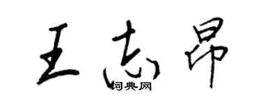 王正良王志昂行書個性簽名怎么寫