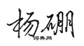 駱恆光楊硼行書個性簽名怎么寫