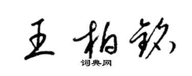 梁錦英王柏銘草書個性簽名怎么寫