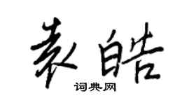王正良袁皓行書個性簽名怎么寫