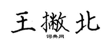 何伯昌王撇北楷書個性簽名怎么寫