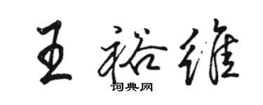 駱恆光王裕維行書個性簽名怎么寫