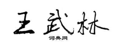 曾慶福王武林行書個性簽名怎么寫