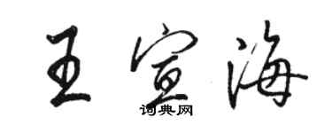 駱恆光王宣海行書個性簽名怎么寫