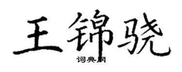 丁謙王錦驍楷書個性簽名怎么寫