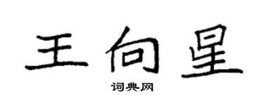 袁強王向星楷書個性簽名怎么寫