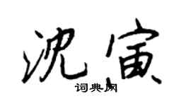 王正良沈寅行書個性簽名怎么寫
