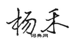 駱恆光楊禾行書個性簽名怎么寫