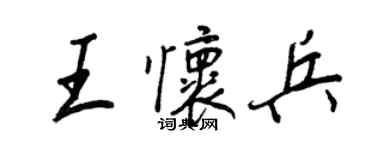 王正良王懷兵行書個性簽名怎么寫
