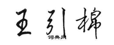 駱恆光王引棉行書個性簽名怎么寫