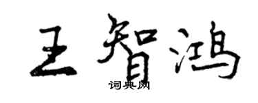 曾慶福王智鴻行書個性簽名怎么寫