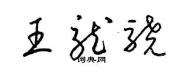 梁錦英王龍驍草書個性簽名怎么寫