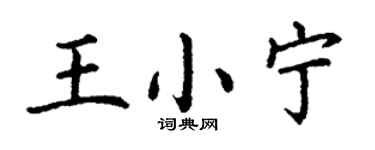 丁謙王小寧楷書個性簽名怎么寫