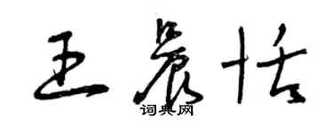 曾慶福王晨恬草書個性簽名怎么寫