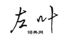 駱恆光左葉行書個性簽名怎么寫