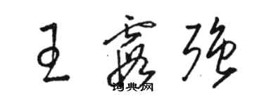 駱恆光王霞強草書個性簽名怎么寫
