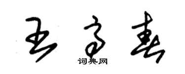 朱錫榮王高春草書個性簽名怎么寫