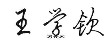 駱恆光王學欽行書個性簽名怎么寫