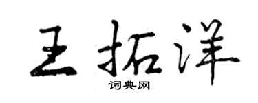 曾慶福王拓洋行書個性簽名怎么寫