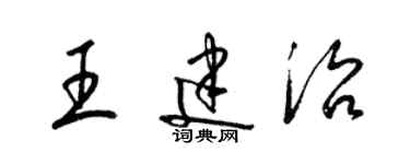 梁錦英王建治草書個性簽名怎么寫