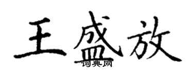 丁謙王盛放楷書個性簽名怎么寫