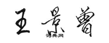 駱恆光王景曾行書個性簽名怎么寫