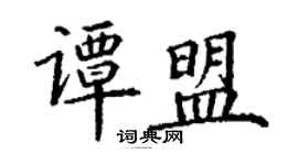 丁謙譚盟楷書個性簽名怎么寫