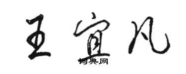 駱恆光王宜凡行書個性簽名怎么寫