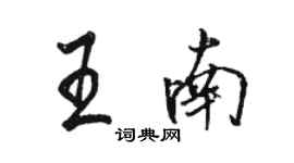 駱恆光王南行書個性簽名怎么寫