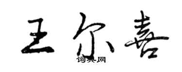 曾慶福王爾喜行書個性簽名怎么寫