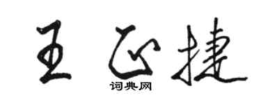 駱恆光王正捷行書個性簽名怎么寫