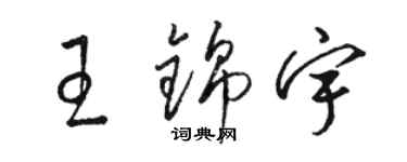 駱恆光王錦宇草書個性簽名怎么寫