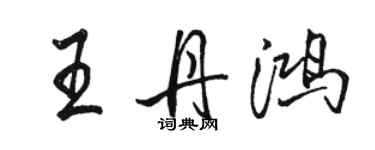駱恆光王丹鴻行書個性簽名怎么寫