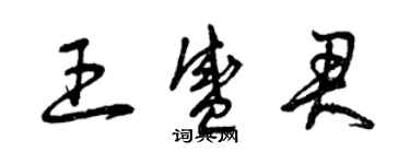 曾慶福王盛君草書個性簽名怎么寫