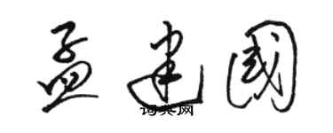 駱恆光孟建國草書個性簽名怎么寫