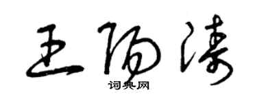 曾慶福王陽濤草書個性簽名怎么寫