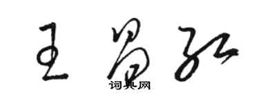 駱恆光王昌紅草書個性簽名怎么寫