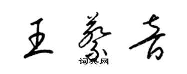 梁錦英王蔡音草書個性簽名怎么寫