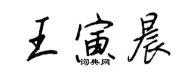 王正良王寅晨行書個性簽名怎么寫