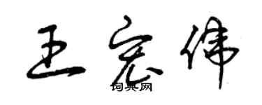 曾慶福王宏偉草書個性簽名怎么寫