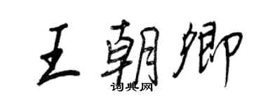王正良王朝卿行書個性簽名怎么寫