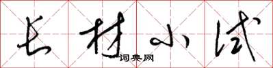 梁錦英長材小試草書怎么寫