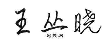 駱恆光王叢曉行書個性簽名怎么寫