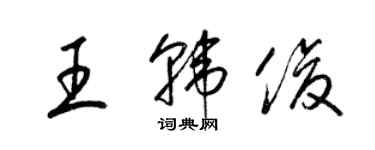 梁錦英王韓俊草書個性簽名怎么寫