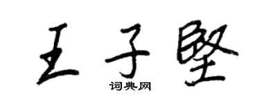 王正良王子堅行書個性簽名怎么寫